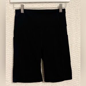 Lou & Grey Women's Black Bike Shorts. Solid Black no fade.